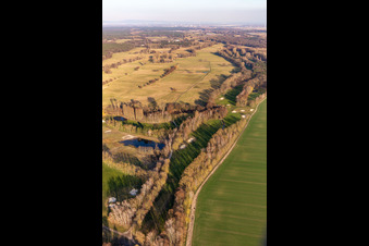Oblique view of Grounds of the Golf course at Golf-Club Palatinate in the district Geinsheim in Neustadt an der Weinstrasse in the state Rhineland-Palatinate