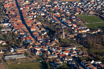 Aerial view of Gommersheim in the state Rhineland-Palatinate, Germany