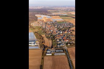 Village view from the west in Freisbach in the state Rhineland-Palatinate, Germany