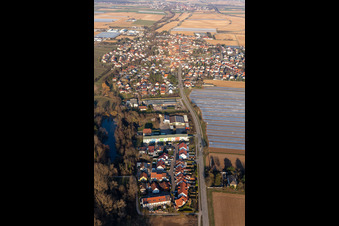 Weingarten in the state Rhineland-Palatinate, Germany from above