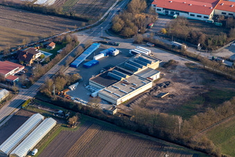 Zeiskam in the state Rhineland-Palatinate, Germany from the plane