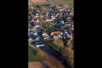 Aerial photograpy of Knittelsheim in the state Rhineland-Palatinate, Germany