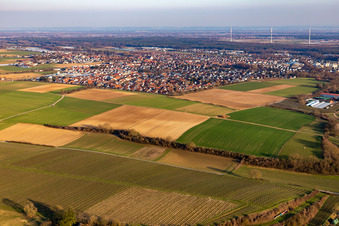 Aerial view of Herxheim bei Landau in the state Rhineland-Palatinate, Germany