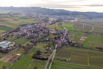 District Drusweiler in Kapellen-Drusweiler in the state Rhineland-Palatinate, Germany seen from above