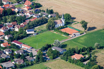 Churches building the chapel at soccer-field in Altdorf in the state Rhineland-Palatinate