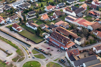 Complex of the hotel building of Hotel Schweigener Hof in Schweigen-Rechtenbach in the state Rhineland-Palatinate, Germany