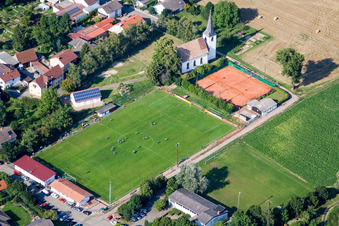 Football field of SV Altdorf Böbingen 1958 in Altdorf in the state Rhineland-Palatinate, Germany