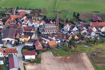 Church from the northwest in Schweighofen in the state Rhineland-Palatinate, Germany
