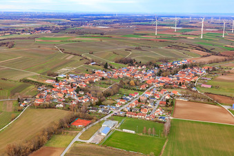 Village view from the west in Dierbach in the state Rhineland-Palatinate, Germany