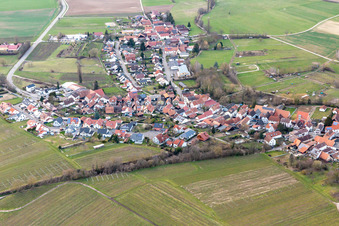 Village view from the southeast in Oberhausen in the state Rhineland-Palatinate, Germany
