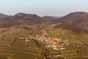 In front of the Trifels in Ranschbach in the state Rhineland-Palatinate, Germany