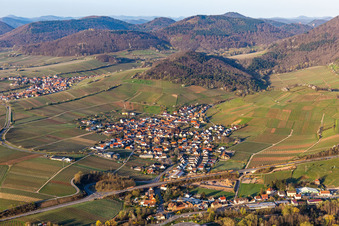 Oblique view of Birkweiler in the state Rhineland-Palatinate, Germany