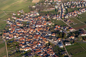 Aerial view of Village view in Frankweiler in the state Rhineland-Palatinate, Germany