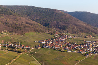 Aerial view of Weyher in der Pfalz in the state Rhineland-Palatinate, Germany