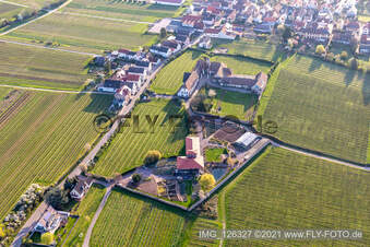 Edenkoben in the state Rhineland-Palatinate, Germany seen from above