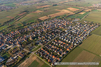 Essingen in the state Rhineland-Palatinate, Germany viewn from the air