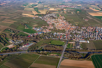 Aerial photograpy of Geothermal power plant in Insheim in the state Rhineland-Palatinate, Germany