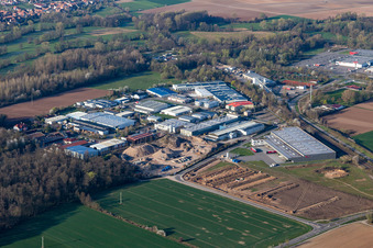 Industrial Area West with Eichenlaub Logistics in Rohrbach in the state Rhineland-Palatinate, Germany