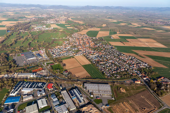 Aerial view of Rohrbach in the state Rhineland-Palatinate, Germany