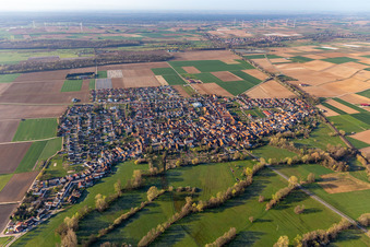 Bird's eye view of Steinweiler in the state Rhineland-Palatinate, Germany