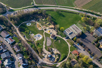 Aerial view of Playground Alla-Hopp Anlage in Ilbesheim bei Landau in der Pfalz in the state Rhineland-Palatinate, Germany