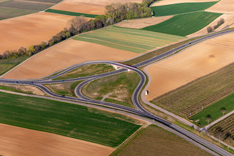 Aerial photograpy of New bypass in Impflingen in the state Rhineland-Palatinate, Germany