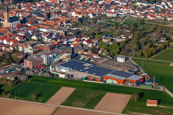 Factory premises of BELLHEIMER BRAUEREI - PARK & Bellheimer Brauereien GmbH & Co. KG in Bellheim in the state Rhineland-Palatinate, Germany