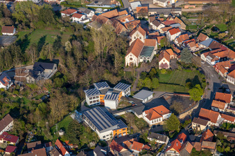 Primary school and Catholic Church of St. George in Hördt in the state Rhineland-Palatinate, Germany