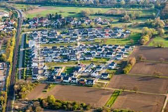 Aerial view of Paul Klee Ring in Wörth am Rhein in the state Rhineland-Palatinate, Germany