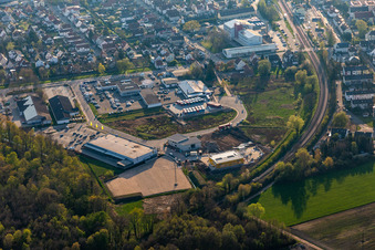 New commercial area Lauterburger Straße in Kandel in the state Rhineland-Palatinate, Germany