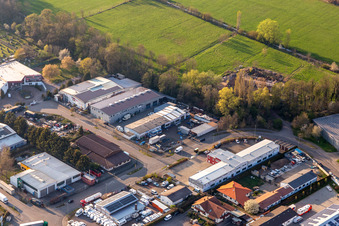 Horst Industrial Estate with Der Innenausbauer IV eK, MSV GmbH Medical Systems, Frey Metalltechnik, owner Dipl.-Ing. Matthias Frey eK and ArcoSYS Computervertriebs GmbH in the district Minderslachen in Kandel in the state Rhineland-Palatinate, Germany