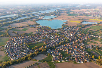 Offendorf in the state Bas-Rhin, France from above