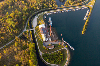Karcher Shipyard and Honau Sailing Club in the district Freistett in Rheinau in the state Baden-Wuerttemberg, Germany