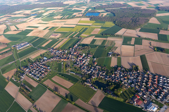 Aerial view of Schutterzell in the state Baden-Wuerttemberg, Germany