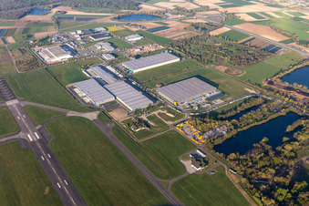 Company grounds and facilities of DSV Road GmbH, DSV Solutions GmbH, Lahr Logistics, pellets2go. ARGE BSA Lahr und Fliege Logistik Stiftung in Lahr/Schwarzwald in the state Baden-Wurttemberg, Germany