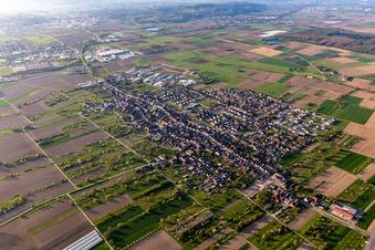 Village view on the edge of agricultural fields and land in Grafenhausen in the state Baden-Wuerttemberg, Germany