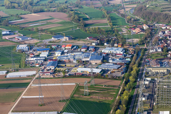 Aerial photograpy of Eichstetten am Kaiserstuhl in the state Baden-Wuerttemberg, Germany