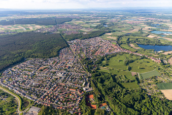 Drone recording of Jockgrim in the state Rhineland-Palatinate, Germany