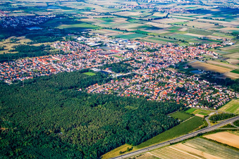 City view from the southwest in Maxdorf in the state Rhineland-Palatinate, Germany