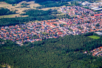 City view from the south in Birkenheide in the state Rhineland-Palatinate, Germany