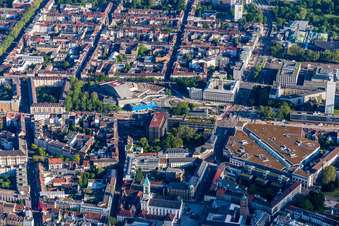Building of the concert hall and theater playhouse in Karlsruhe in the state Baden-Wuerttemberg, Germany