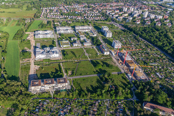 Technology Park in the district Rintheim in Karlsruhe in the state Baden-Wuerttemberg, Germany out of the air