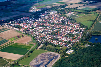 Town View of the streets and houses of the residential areas in Lambsheim in the state Rhineland-Palatinate