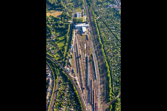 Marshalling yard in the district Beiertheim-Bulach in Karlsruhe in the state Baden-Wuerttemberg, Germany