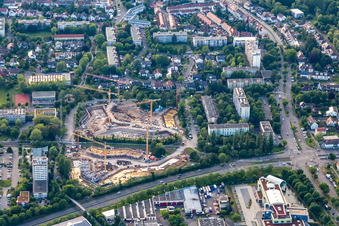 Construction site on Thomas Mann Street in the district Daxlanden in Karlsruhe in the state Baden-Wuerttemberg, Germany