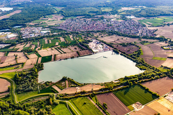 HBM Hagenbacher Bau Mineralstoffe quarry lake in Hagenbach in the state Rhineland-Palatinate, Germany