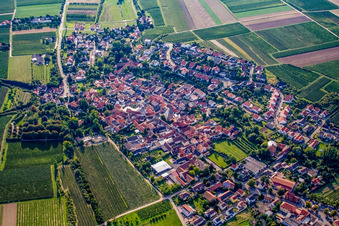 Village from the east in Großkarlbach in the state Rhineland-Palatinate, Germany