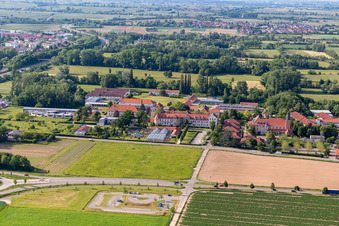 Aerial view of Caritas Support Center St. Laurentius and Paulus, Youth Work St. Josef in Landau in der Pfalz in the state Rhineland-Palatinate, Germany