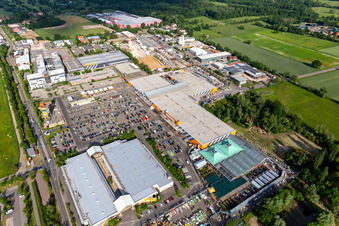 Oblique view of Building of the construction market HORNBACH Bornheim in the district Industriegebiet Bornheim in Bornheim in the state Rhineland-Palatinate, Germany
