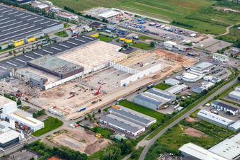 Construction site for a warehouse and forwarding building of Progroup Board GmbH im Interpark in Offenbach an der Queich in the state Rhineland-Palatinate, Germany